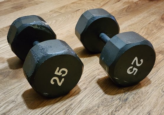 Set Of 25lb BARBELLS Exercise Gym Equipment