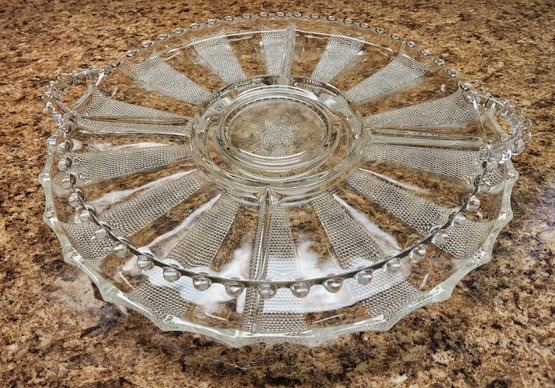 (2) Art Glass Round Serving Platters