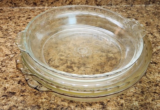 (4) Vintage Round Glass Bakeware Dishes Pyrex