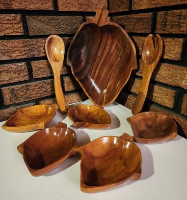 Assortment Of Mid Century Modern Wooden Diningware