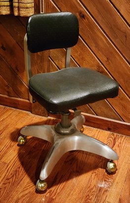 Vintage GOODFORM Mid Century Modern Indistrial Modernist Steel Base Office Chair