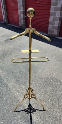 Vintage Brass Gentlemans Valet Stand- Coat Rack