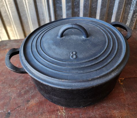 Vintage Cast Iron Cookware Pan With Lid