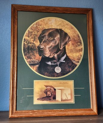Vintage Framed Fine Art Oil Painting DOG Theme