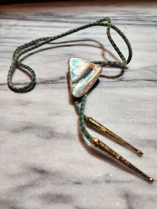 Vintage BOLO TIE With Abalone Shell Accent #S16