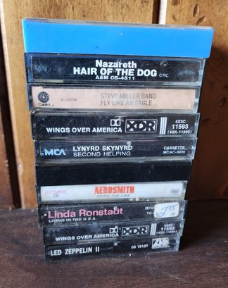 Assortment Of Vintage Cassette Tapes - LED Zeppelin, Aerosmith, The Moody Blues, Etc.