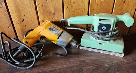 (2) Vintage Power Tools - Sander And Drill