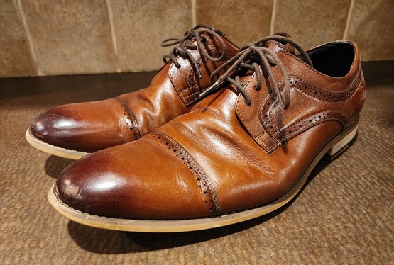 Vintage STACEY ADAMS Size 10.5 Brown Leather Oxfords