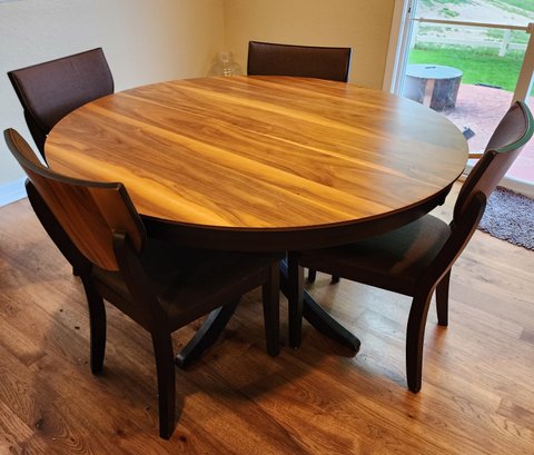 Contemporary Wooden Dining Table With (4) Chairs