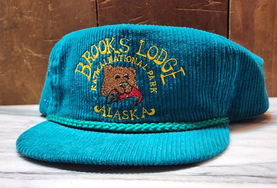 Vintage BROOKS LODGE National Park Alaska Snapback Hat Cap