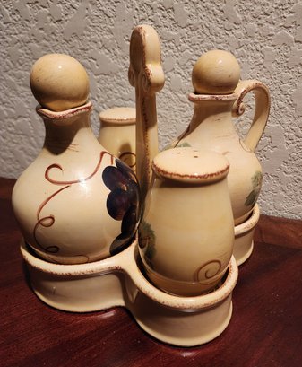 VINO Hand Painted Collection Ceramic Serving Set
