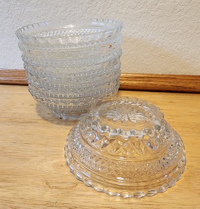 (7) Vintage Cut Glass Dessert Bowls