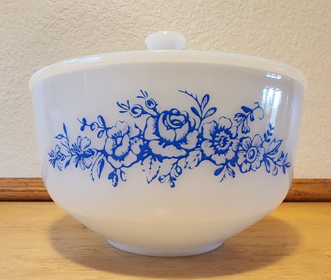 Vintage FEDERAL Milk Glass Bowl With Lid