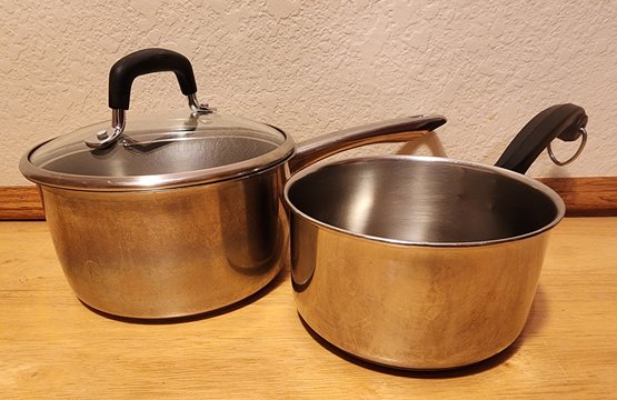 (2) Stainless Steel Cookware Pan Selections