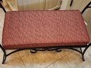 Vintage Black Metal Bench Seating Selection With Upholstered Red Cushion