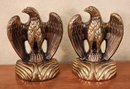 (2) Vintage Heavy Brass Eagle Bookends