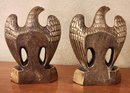 (2) Vintage Heavy Brass Eagle Bookends