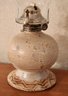 Vintage Stoneware Base Oil Lamp With Shade