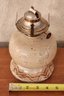 Vintage Stoneware Base Oil Lamp With Shade