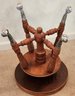 Vintage Wooden Rotating Stool With Claw Foot Accent