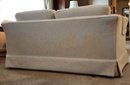 Vintage White Upholstered Loveseat Sofa
