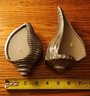 (3) Pottery Barn Pewter Shell Style Candles