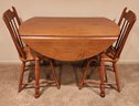 Vintage Wooden Dining Table With (2) Chairs