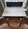 Antique Wooden Desk And Chair Combo