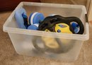 Tote Full Of Pool Exercise Equipment