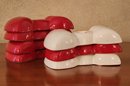 Variety Of Red And White Bow Style Candle Stick Holders