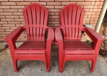 (4) Pre Owned Outdoor Patio Furniture RED Chairs