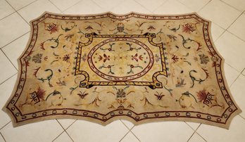 Large Heavy Floor Rug With Ornate Design Elements