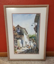 Vintage Framed Watercolor Fine Art SIGNED