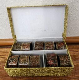 Collection Of (10) Napkin Rings With Box