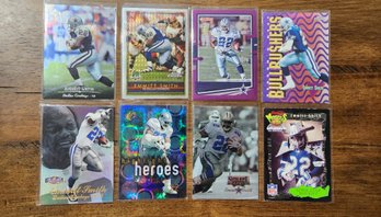 Assortment Of (8) Emmitt Smith Dallas Cowboys Sports Cards