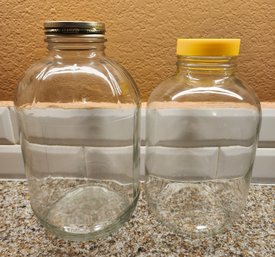 (2) LARGE Glass Storage Canisters