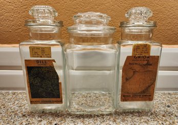 (3) Glass Storage Canisters