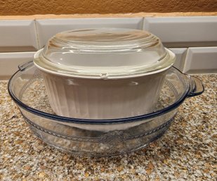 (2) Cookware Selections - Glass Dish And Corningware