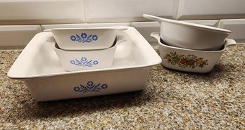 Assortment Of Vintage CORNINGWARE Baking Dishes