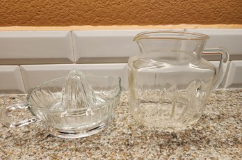 (2) Glassware Selections - Juicer And Pitcher