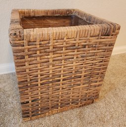 Vintage Wicker Woven Wastebasket