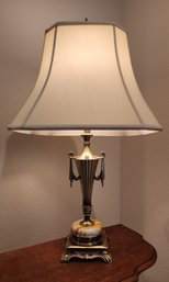 Vintage Table Lamp With Metal And Marble Accent Base