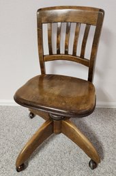 Vintage Executive Banker Style Wooden Chair