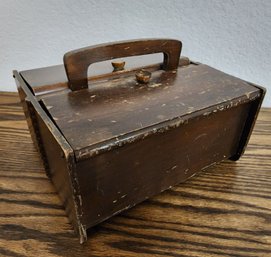 Vintage Wooden Double Bin Storage Box