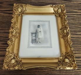 Antique First Communion Framed Photograph