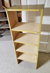 Vintage Yellow Painted Wooden Storage Shelf