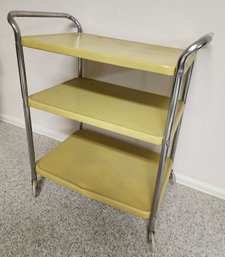 Vintage Metal Mid Century Modern Rolling Cart