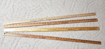 (4) Vintage Yard Sticks