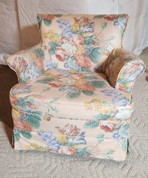 Vintage Floral Upholstered Chair #1