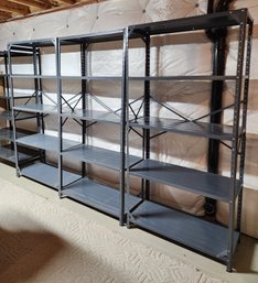 (3) Vintage Metal Shelving Units